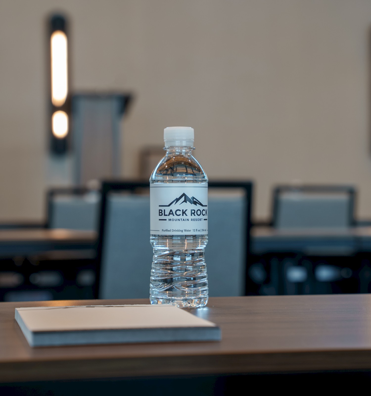 Two water bottles labeled 